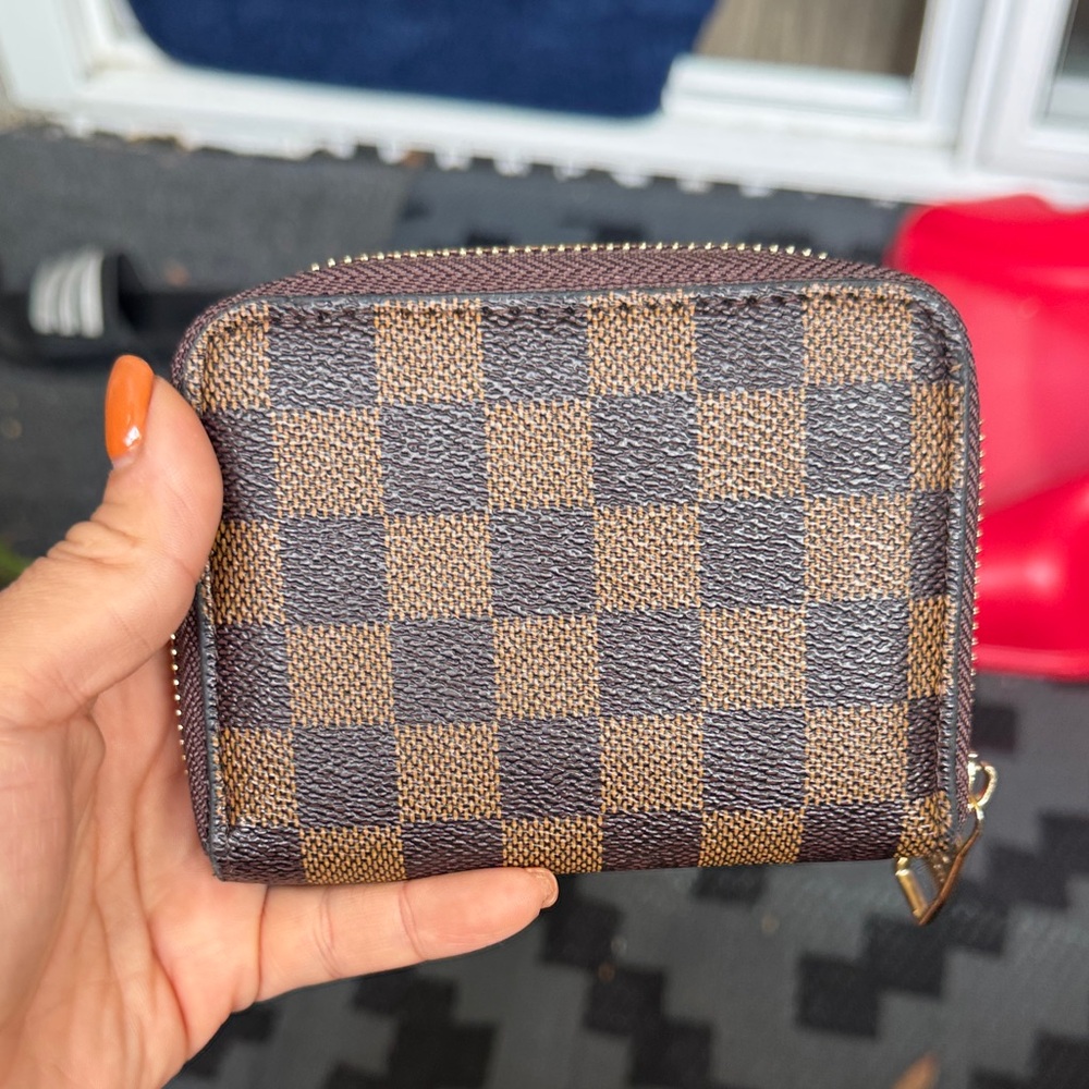 Checkered Brown and Black Wallet
